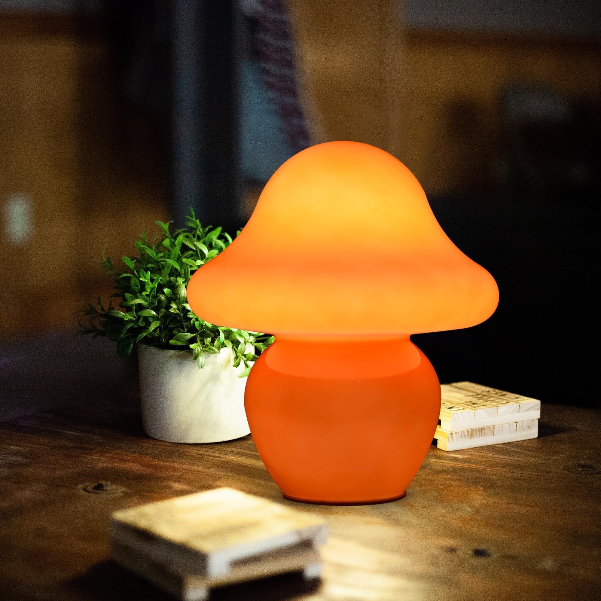 Bauhaus Paddestoel glas Tafellamp Met USB poort HL181