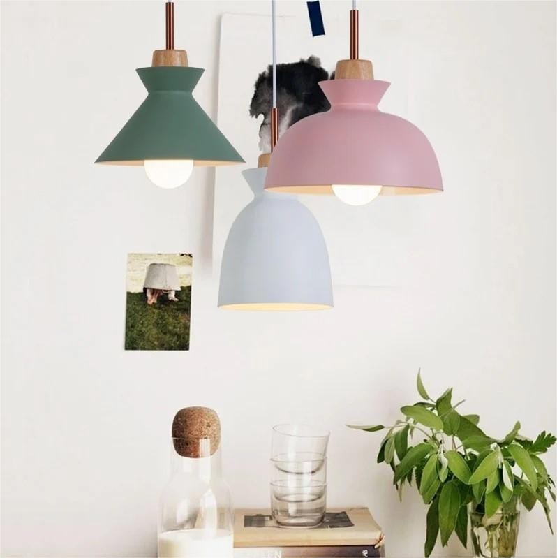 Scandinavische MULTI Metaal Hout Macaroon Hanglamp voor Keuken HL88