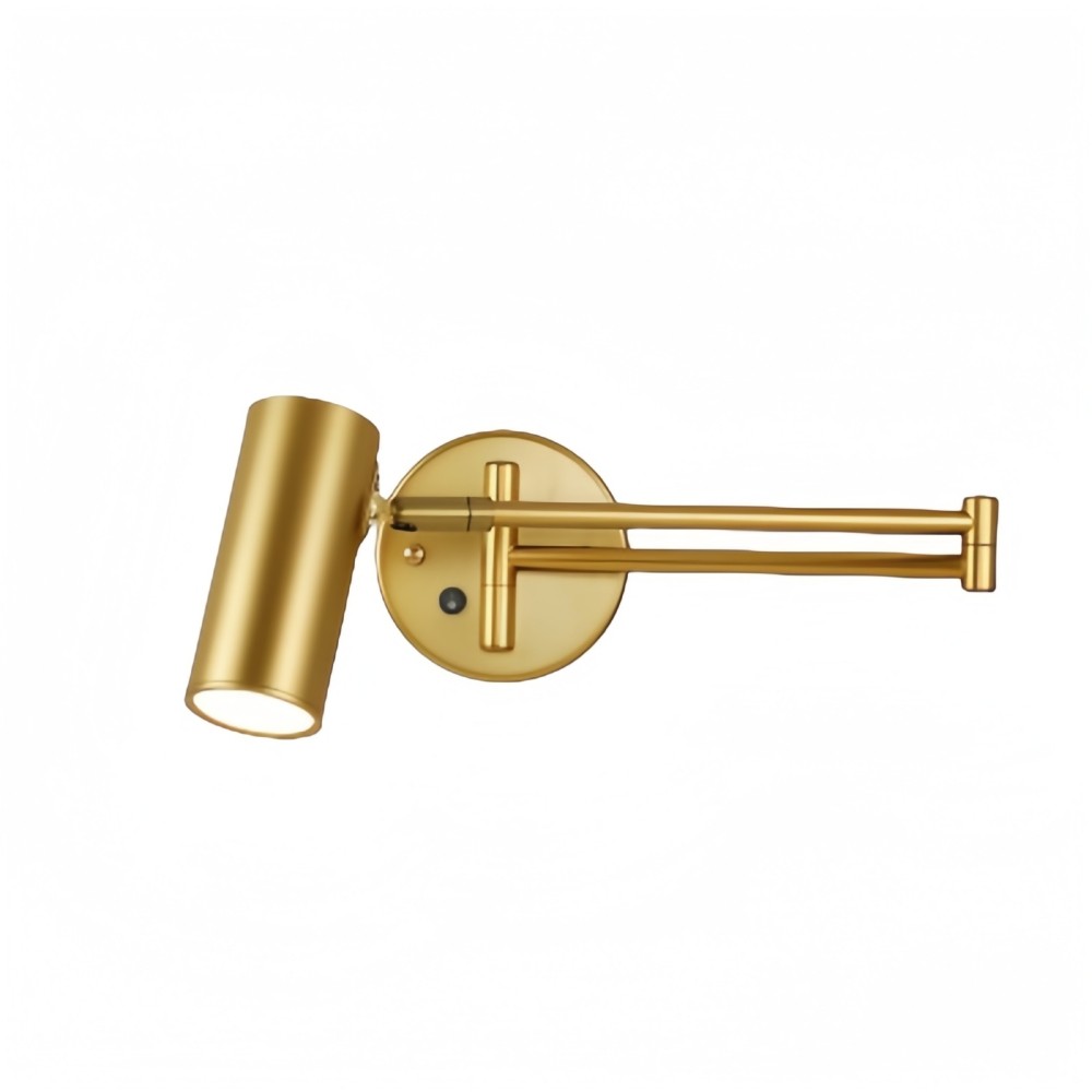 Moderne metalen cilindervormige wandlamp met zwenkarm HL1076