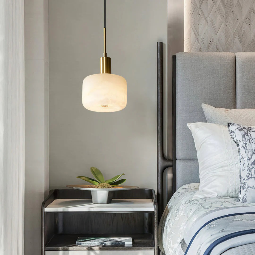 Velia Acorn Alabaster Minimalistische Hanglamp HL3497