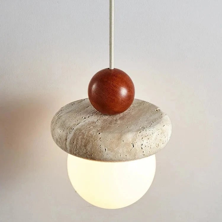 Crèmekleurige travertin hanglamp HL3479