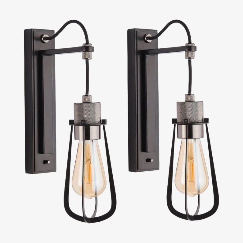 Readium Industriële metalen wandlamp - Moderne tuimelschakelaar voor woonkamer en studeerkamer HL2082