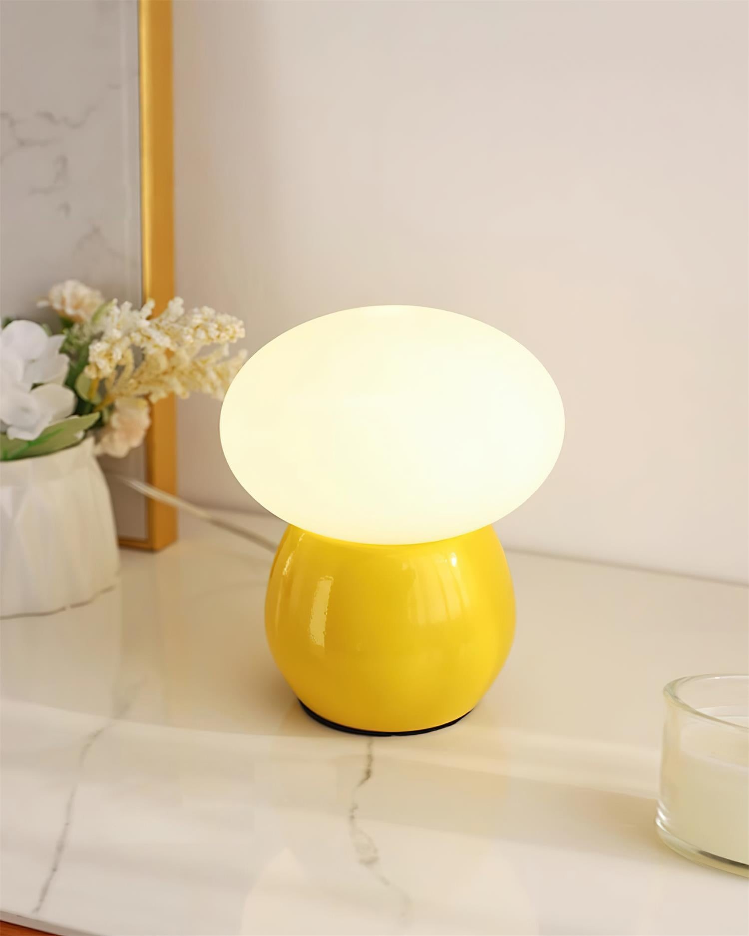 Moderne crèmekleurige paddestoel tafellamp HL904