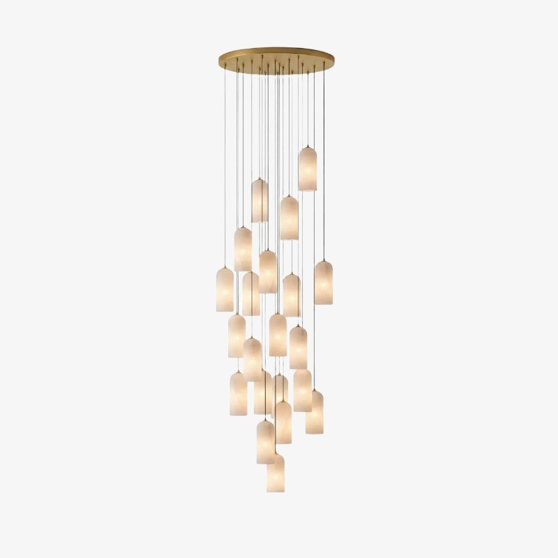 Alabresca Mid Century Alabaster Hanglamp - Hanglamp met meerdere koppen voor keukeneiland HL2487