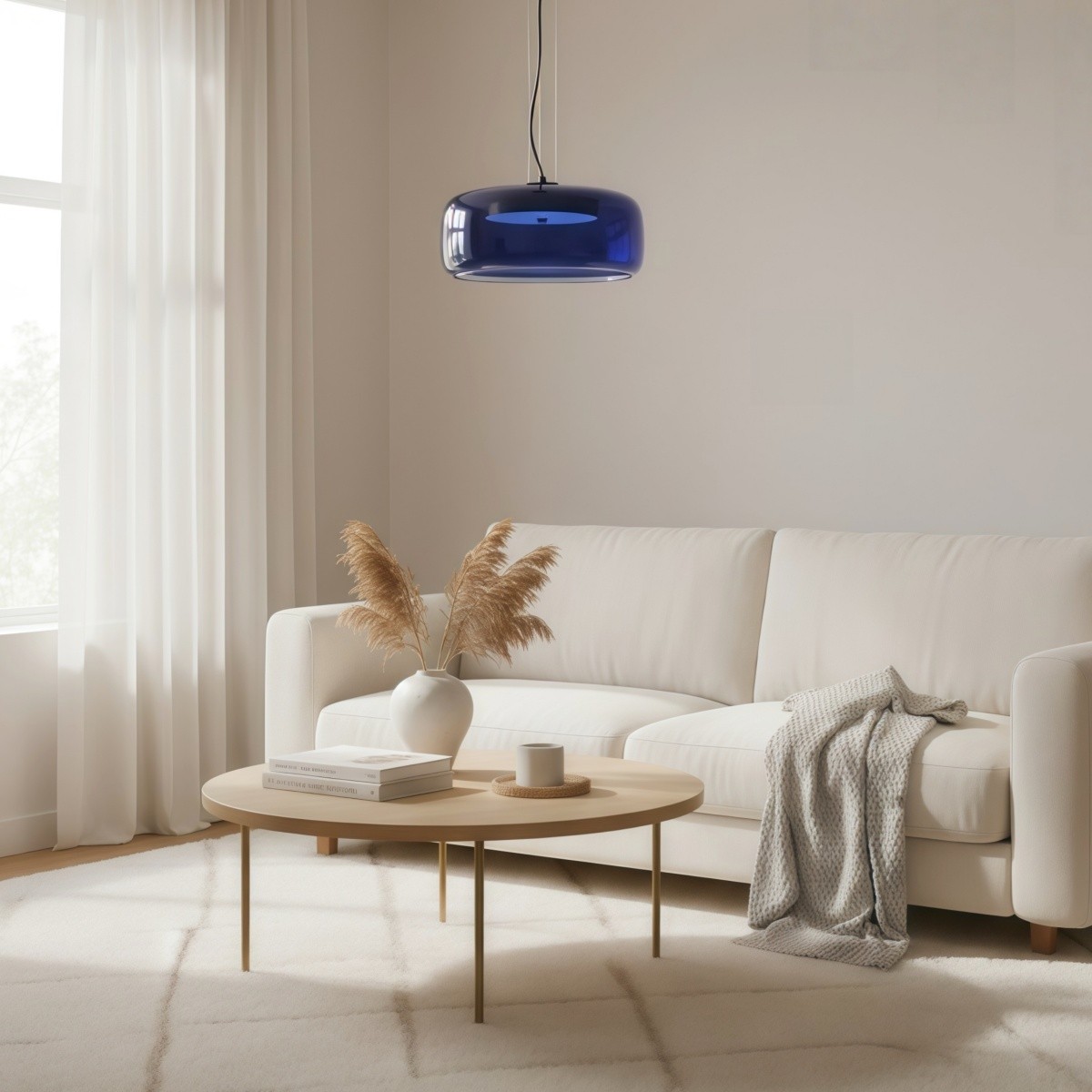 Lunorae ronde glazen hanglamp - moderne sculpturale verlichting voor de woonkamer HL2453