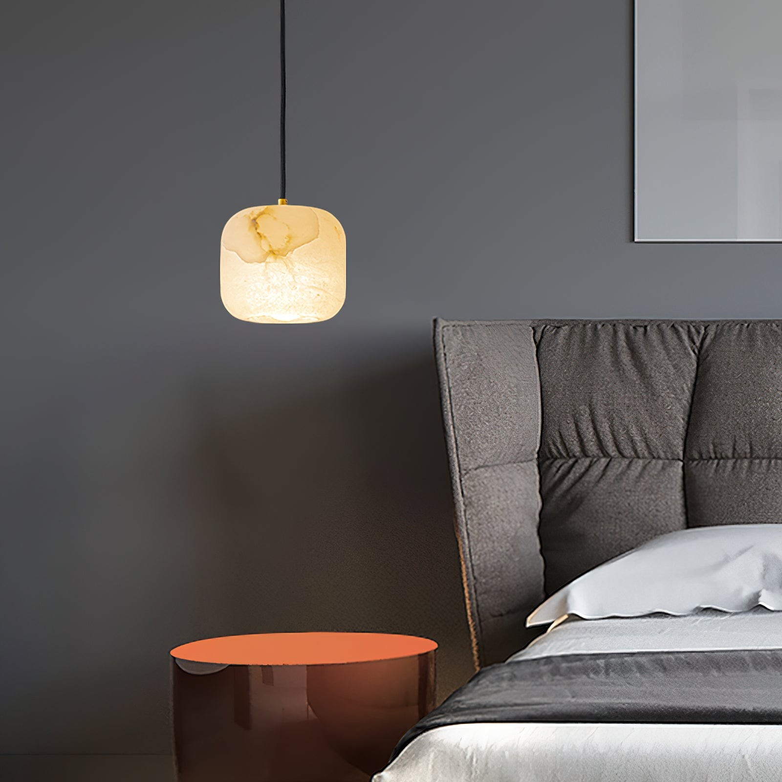 Alabaster hanglamp voor naast het bed HL2976