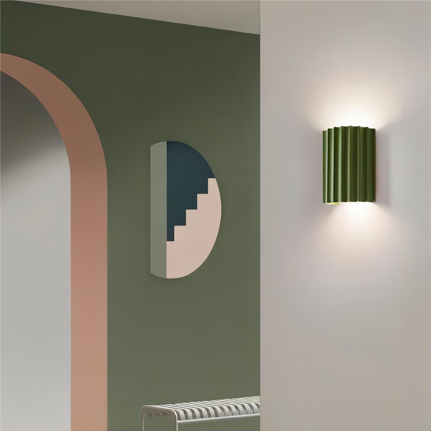 Moderne geribbelde hars gecanneleerde wandlamp HL185