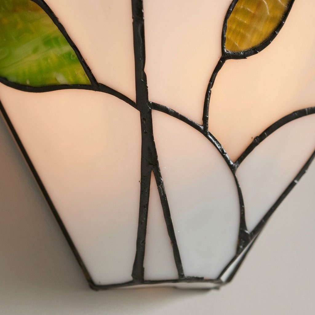 TF Botanica Wandlamp met glas-in-lood bloemenmotief - Wandlamp voor hal en slaapkamer HL2021