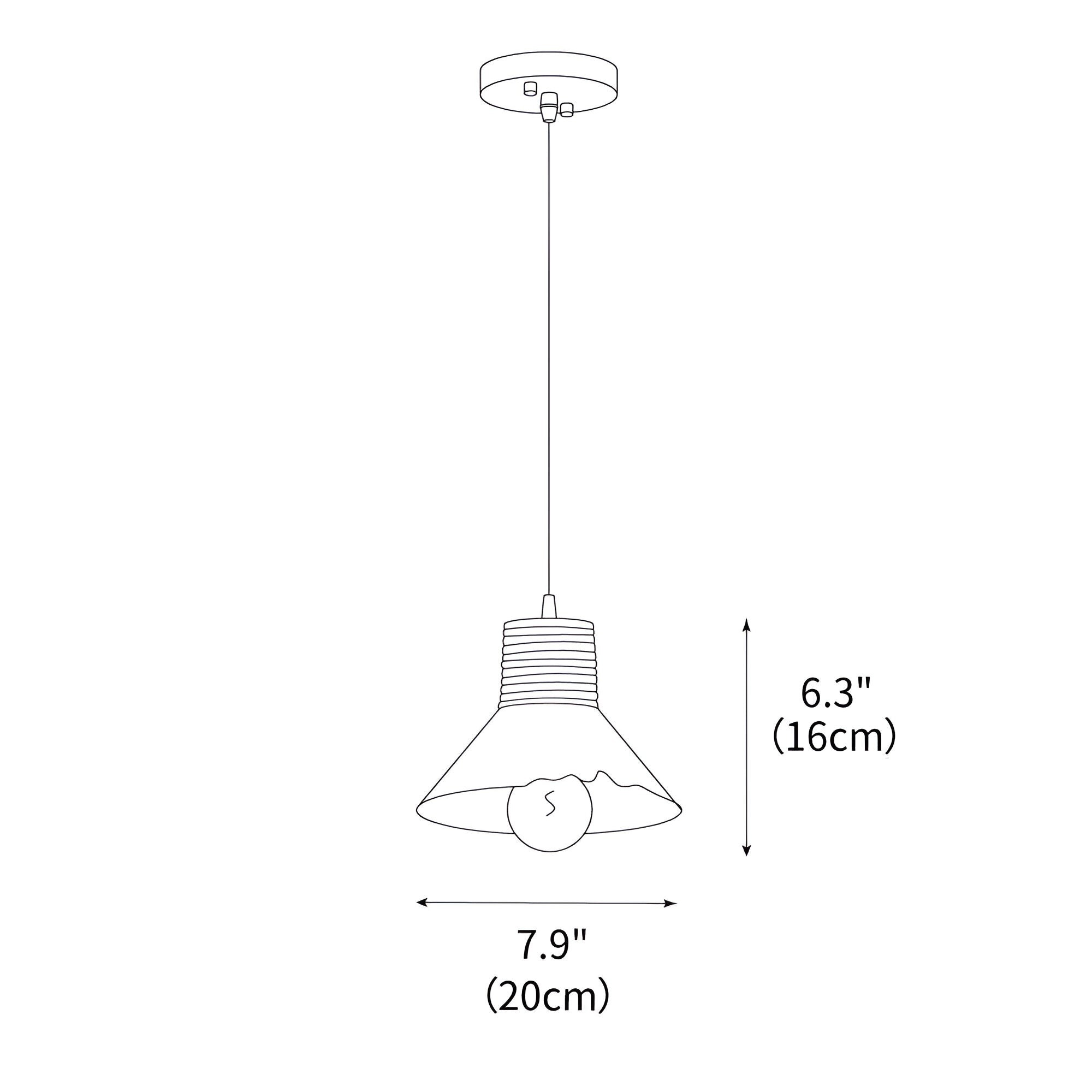 Nordic henneptouw glazen hanglamp HL1209