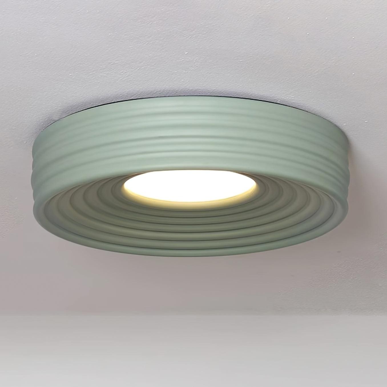 Crèmekleurige geribbelde plafondlamp met drie kleurenverandering HL475