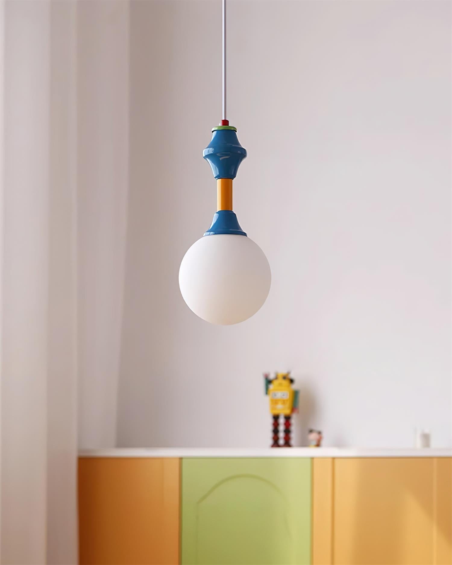 Franse blauw-witte sfeer hanglamp HL907