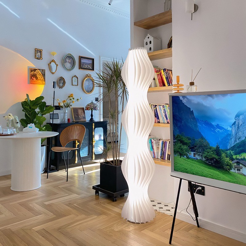 Vapor Vloerlamp Wit Gegolfd