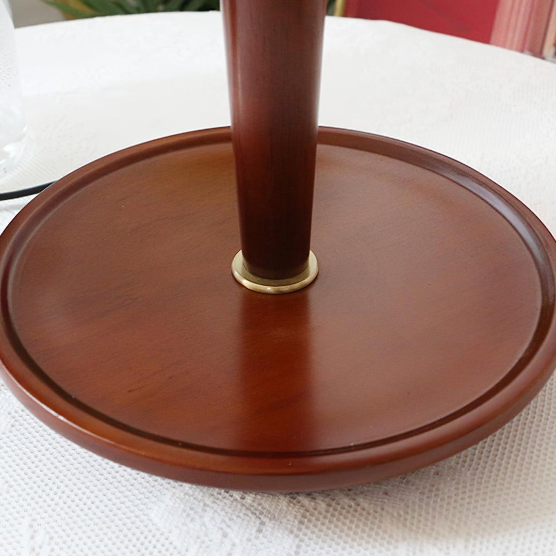 Nordic Retro Geplooide Stoffen Houten Tafellamp Voor Slaapkamer HL482