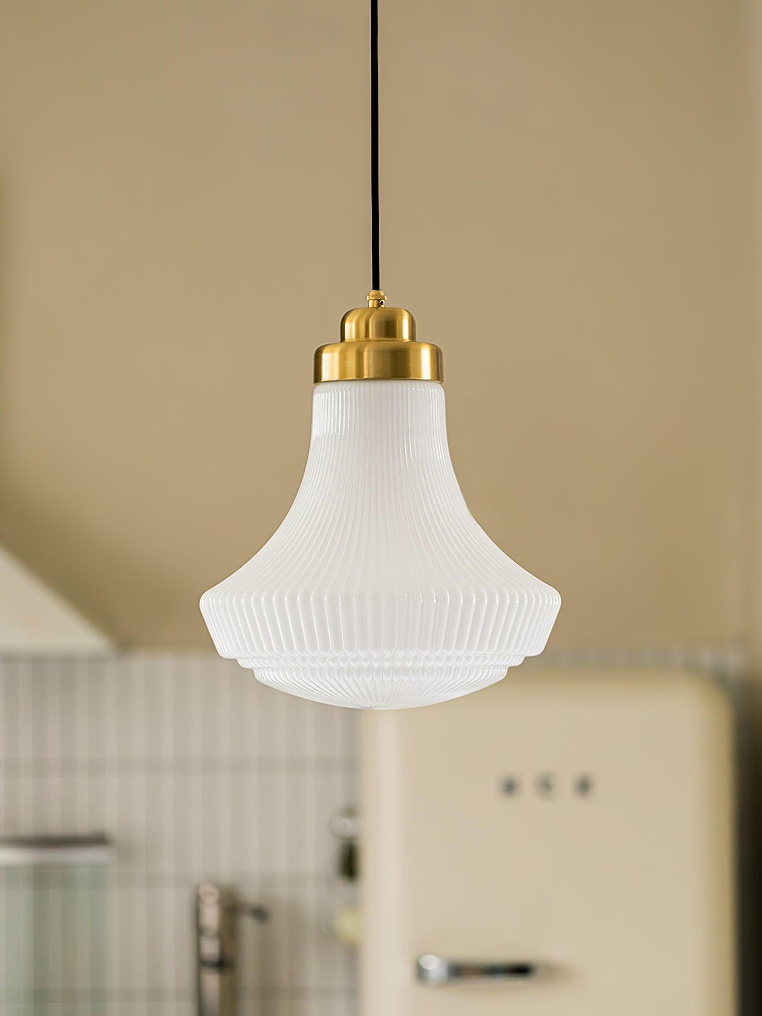 Klassieke messing albasten glazen hanglamp HL746
