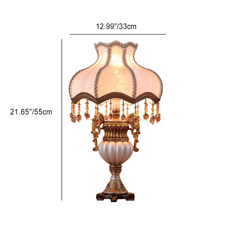 Retro Vaas Stoffen Tafellamp HL871