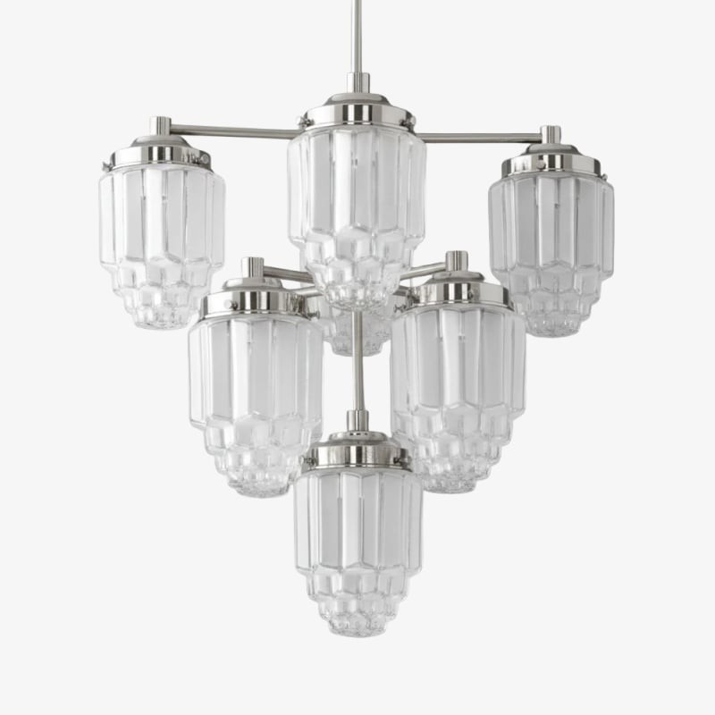 Tierlux Glazen kroonluchter met textuur van messing - Tijdloze verlichting met stijl HL1737