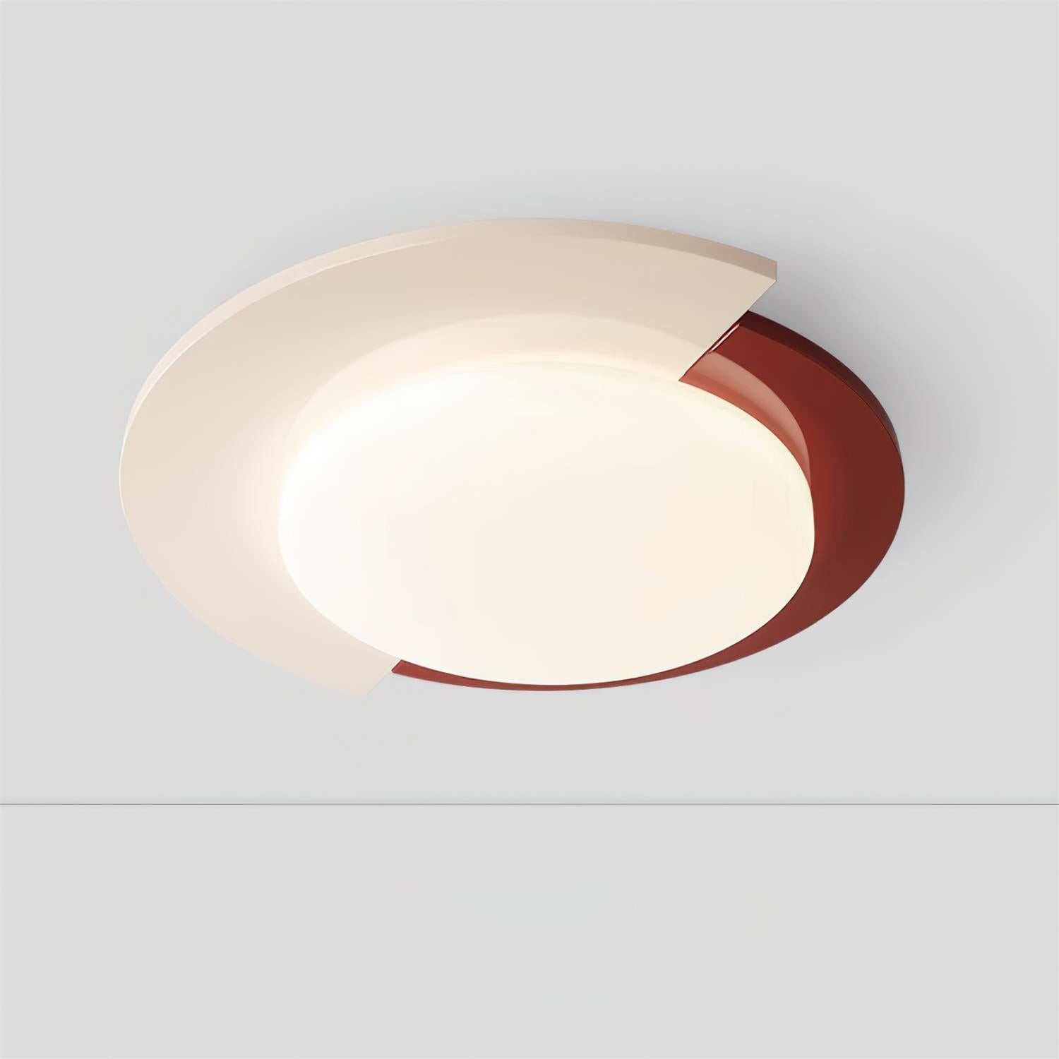 Rood-witte ronde plafondlamp HL755
