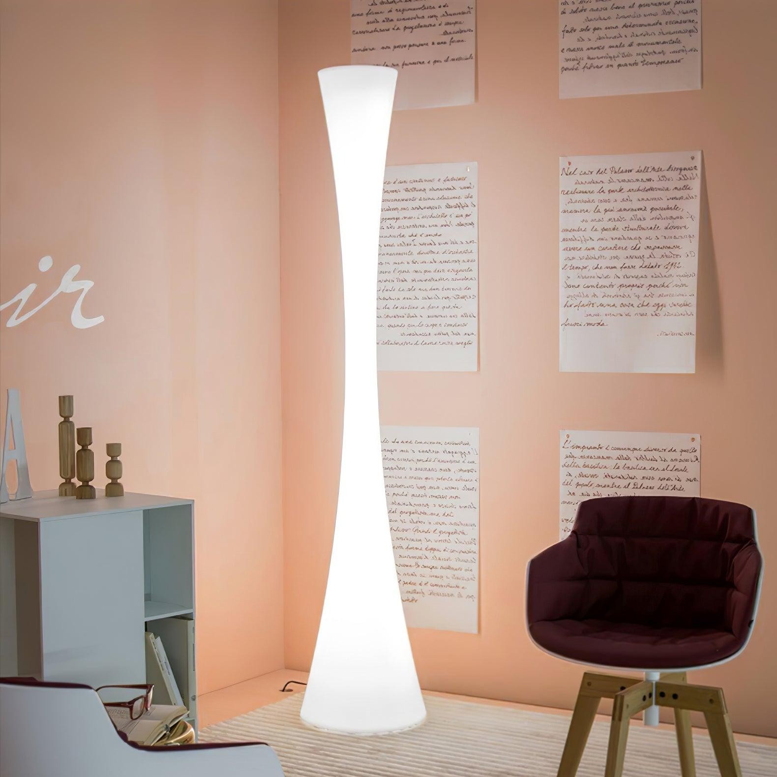 Romantische eenvoudige witte kolomvloerlamp HL997