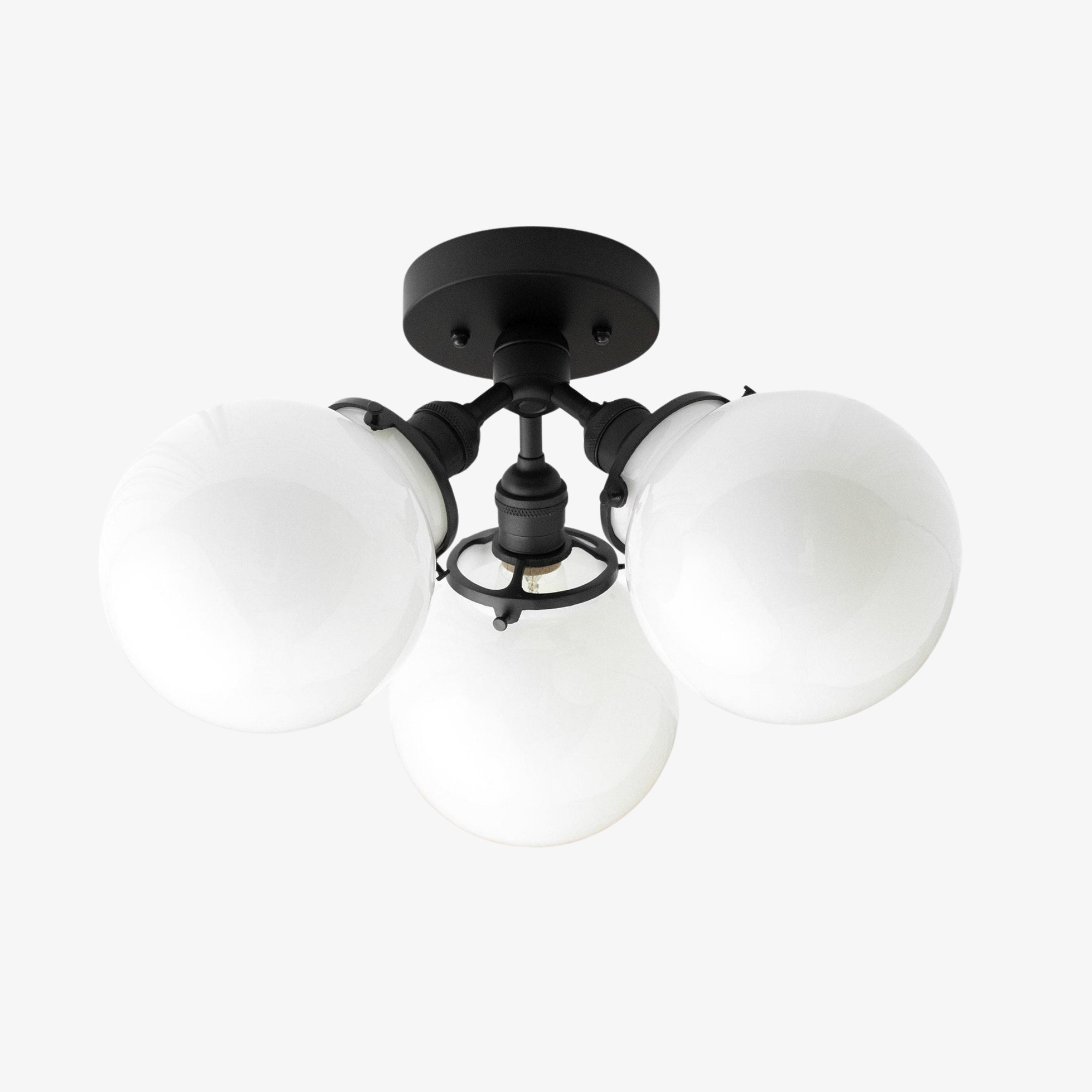 Glorica glazen bollamp - Mid-Century semi-flush plafondlamp HL1735
