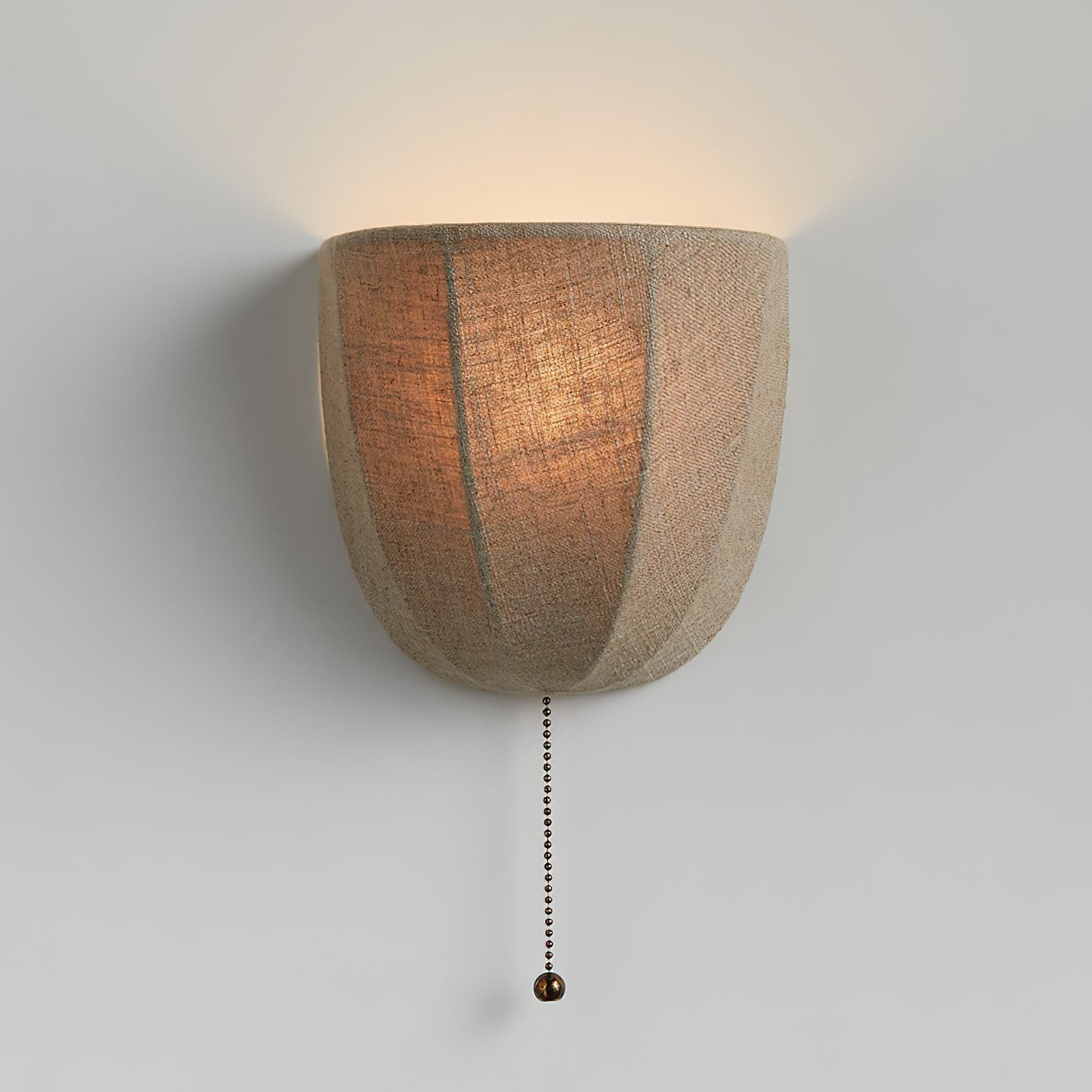 Fablune linnen wandlamp - moderne wandlamp met stoffen kap en textuur voor de woonkamer HL1134