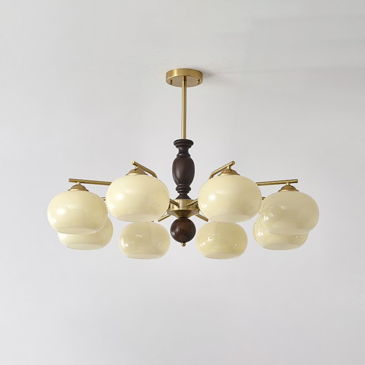 Middeleeuwse stijl Walnoot Beige Bol Kroonluchter HL835