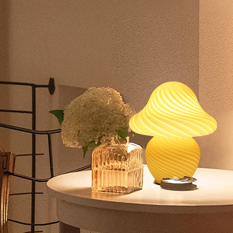 Mushroom LED Nachtlampjes Glazen Tafellamp HL25