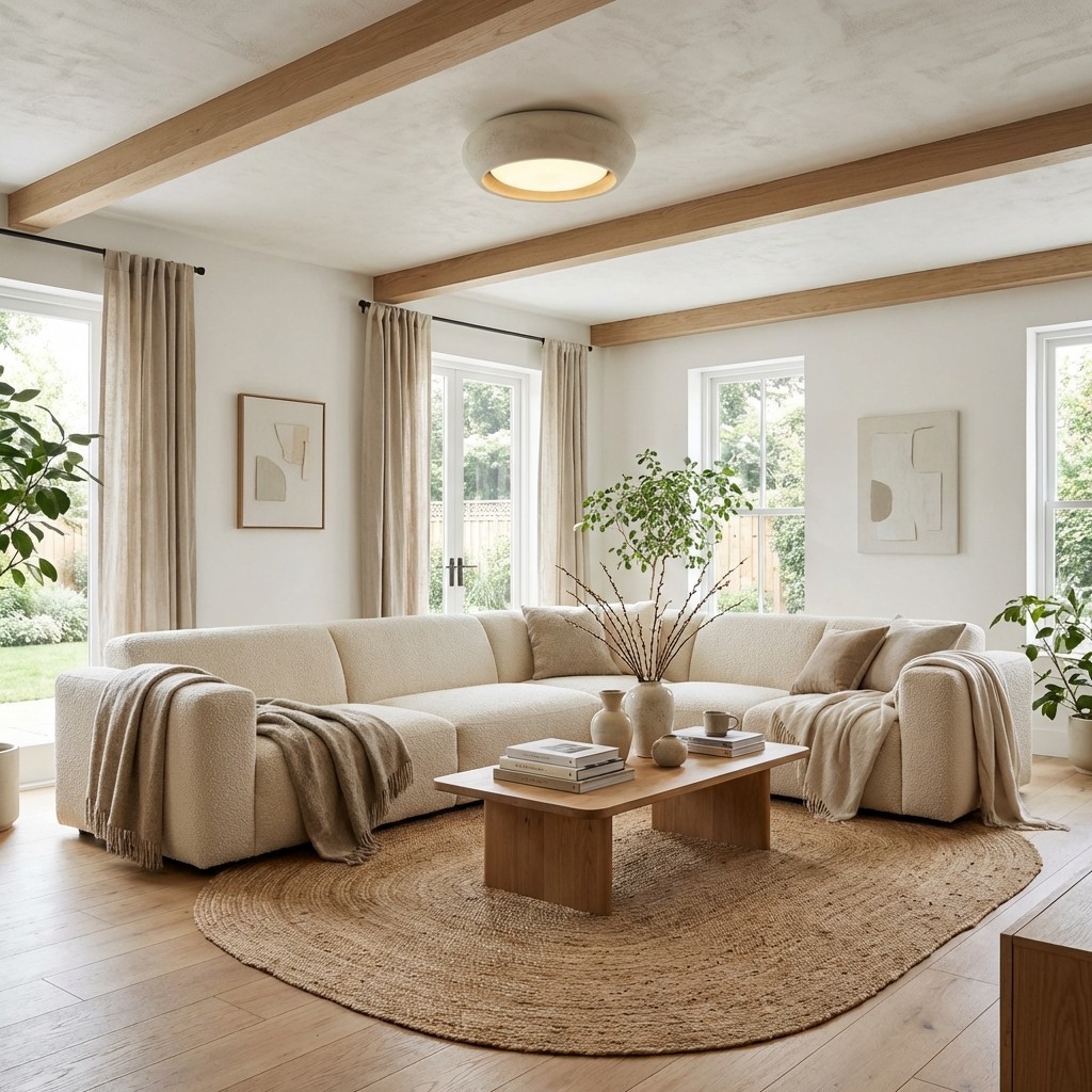Monocem Minimalistische Plafondlamp van Beton – Stijlvolle Inbouwlamp voor de Woonkamer HL2426