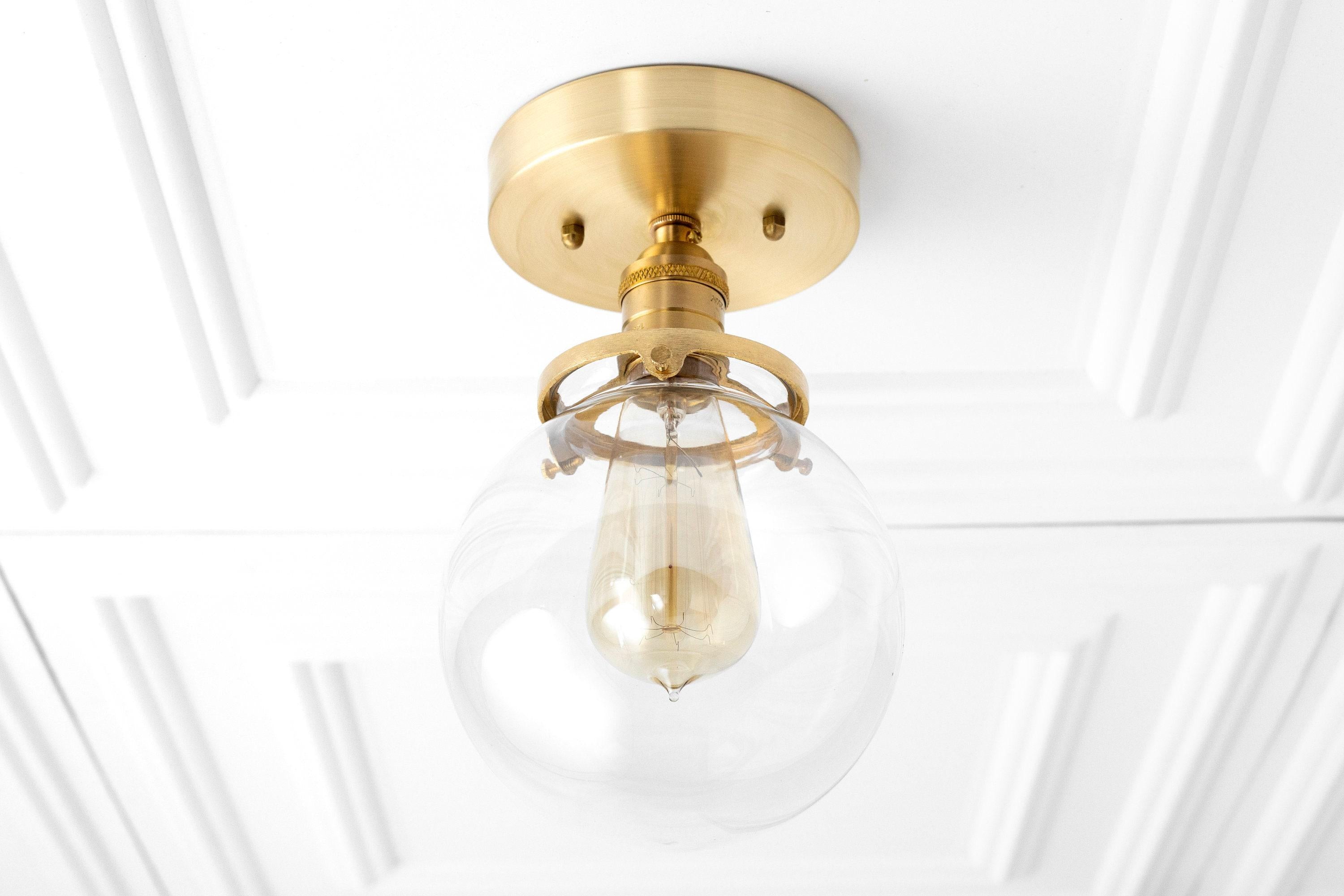 Glorica glazen retro bolvormige plafondlamp - Vintage industriële huisverlichting HL1731