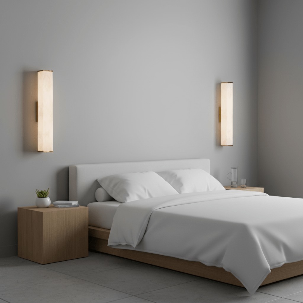 Kubusvormige albasten wandlamp HL2951