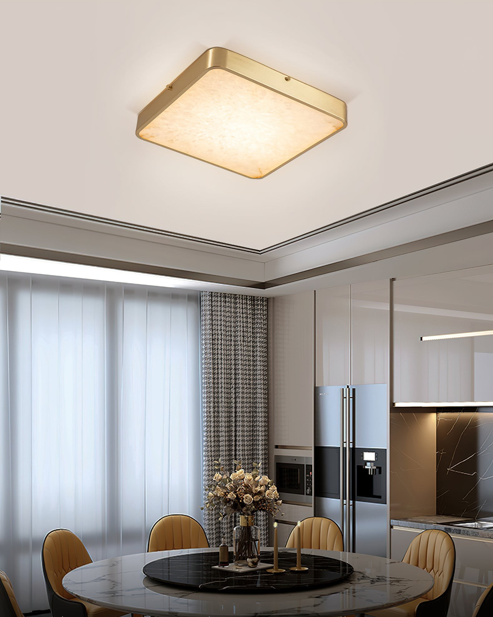 Geometrische albasten inbouwplafondlamp HL2984