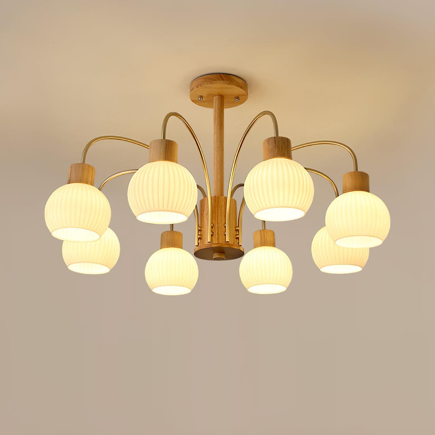 Wabi-sabi houten kroonluchter HL461
