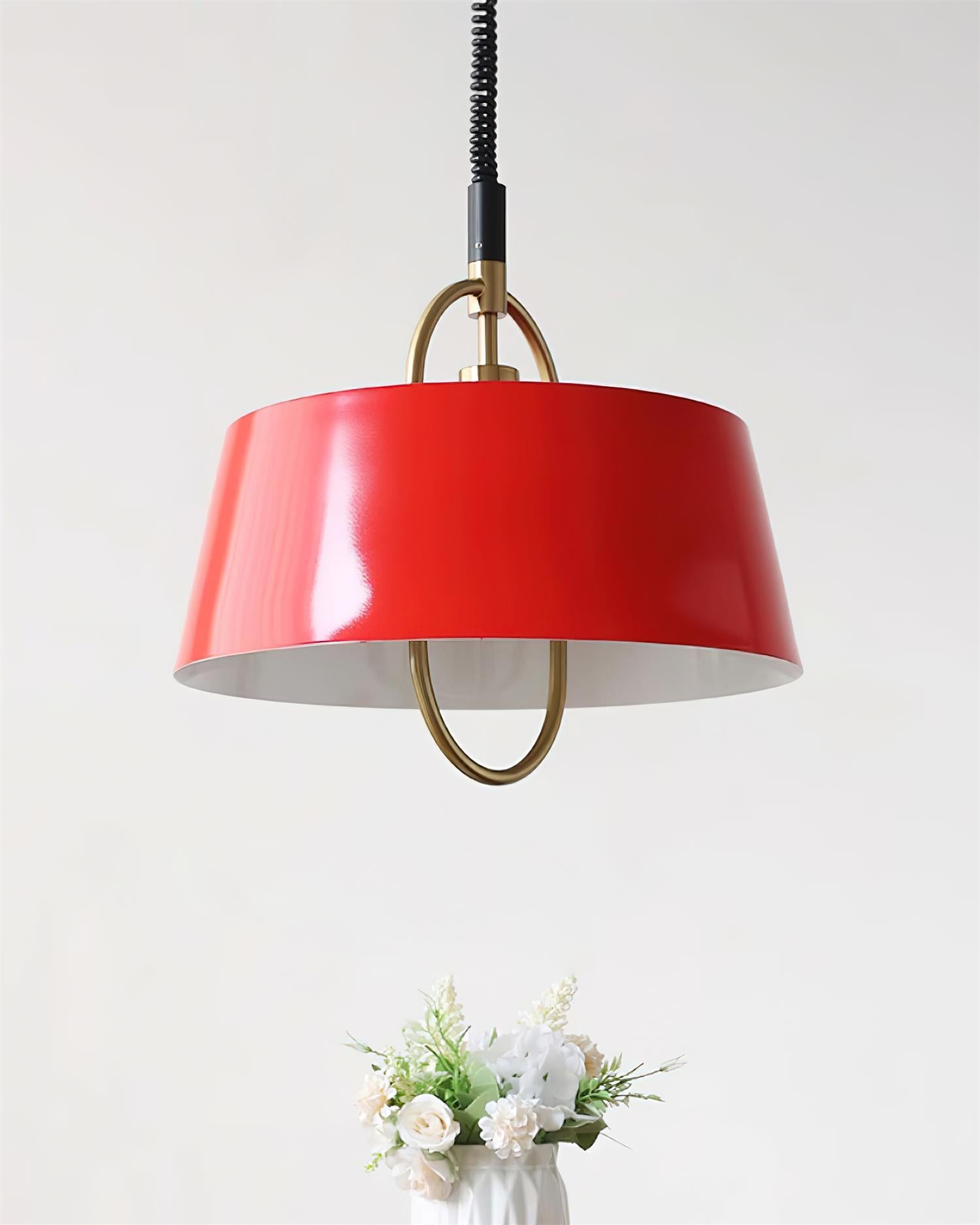 Retro klassieke trommelvormige intrekbare metalen hanglamp HL353