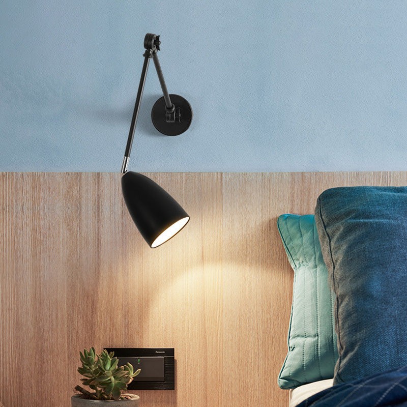 Moderne industriële intrekbare draaibare wandlamp met schommelarm van ijzer HL1108