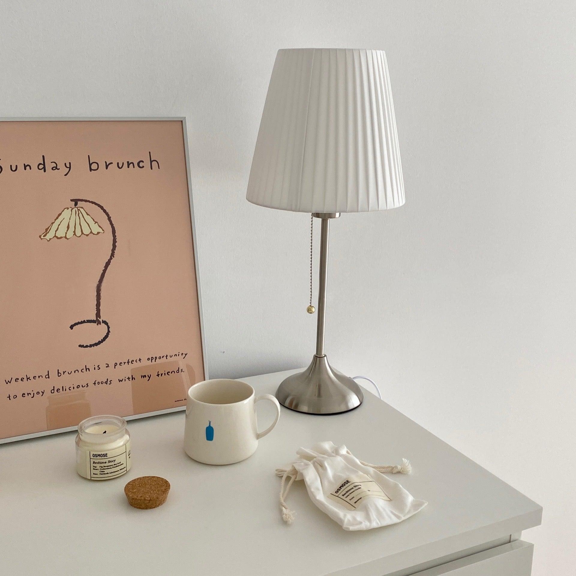 Metalen voet nachtkastje lamp HL359