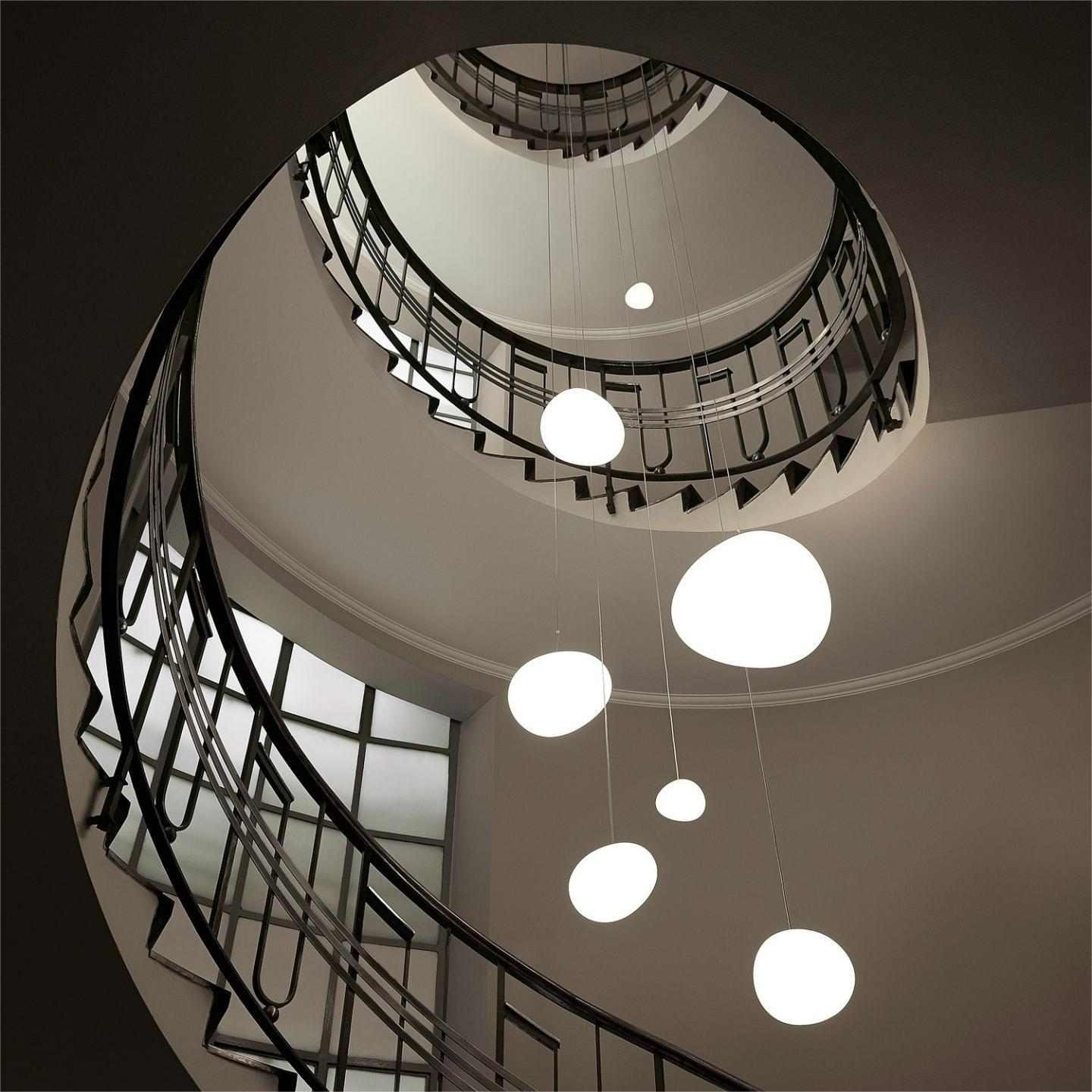 Art Deco Stonea Melkglazen Hanglamp