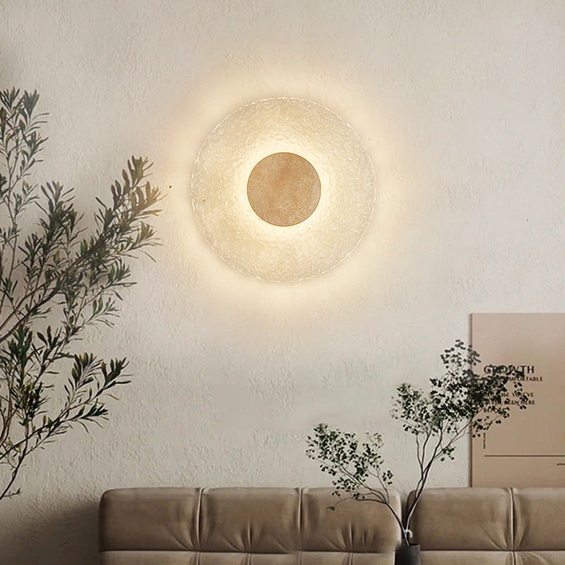Creatieve wandlamp van glas en travertijn HL1280