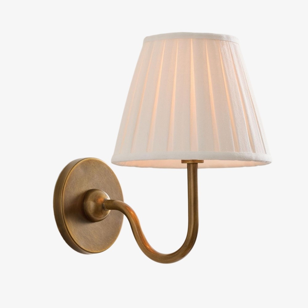 Luvora Vintage Wandlamp met Linnen Kap - Moderne Metalen Wandverlichting HL1594