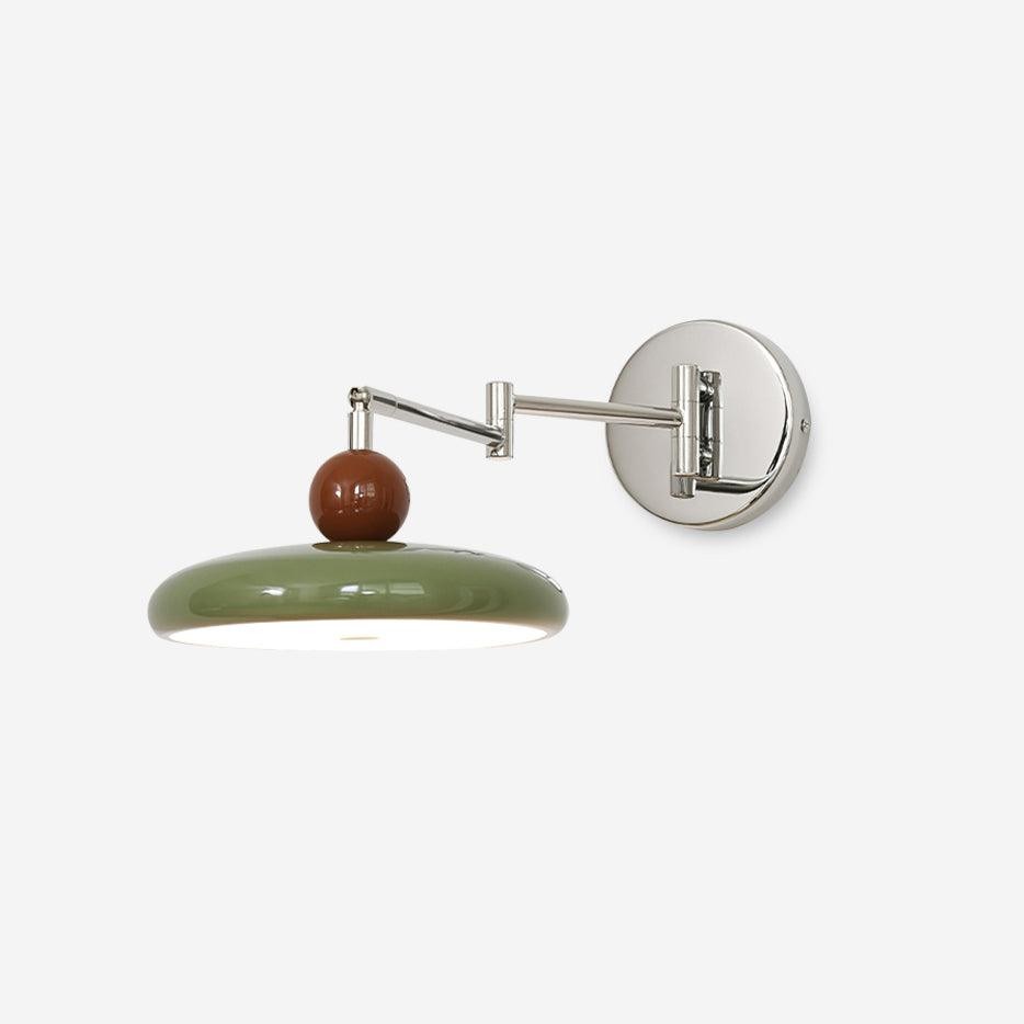 Crèmekleurige verstelbare zwenkarm schijf leeswandlamp HL606