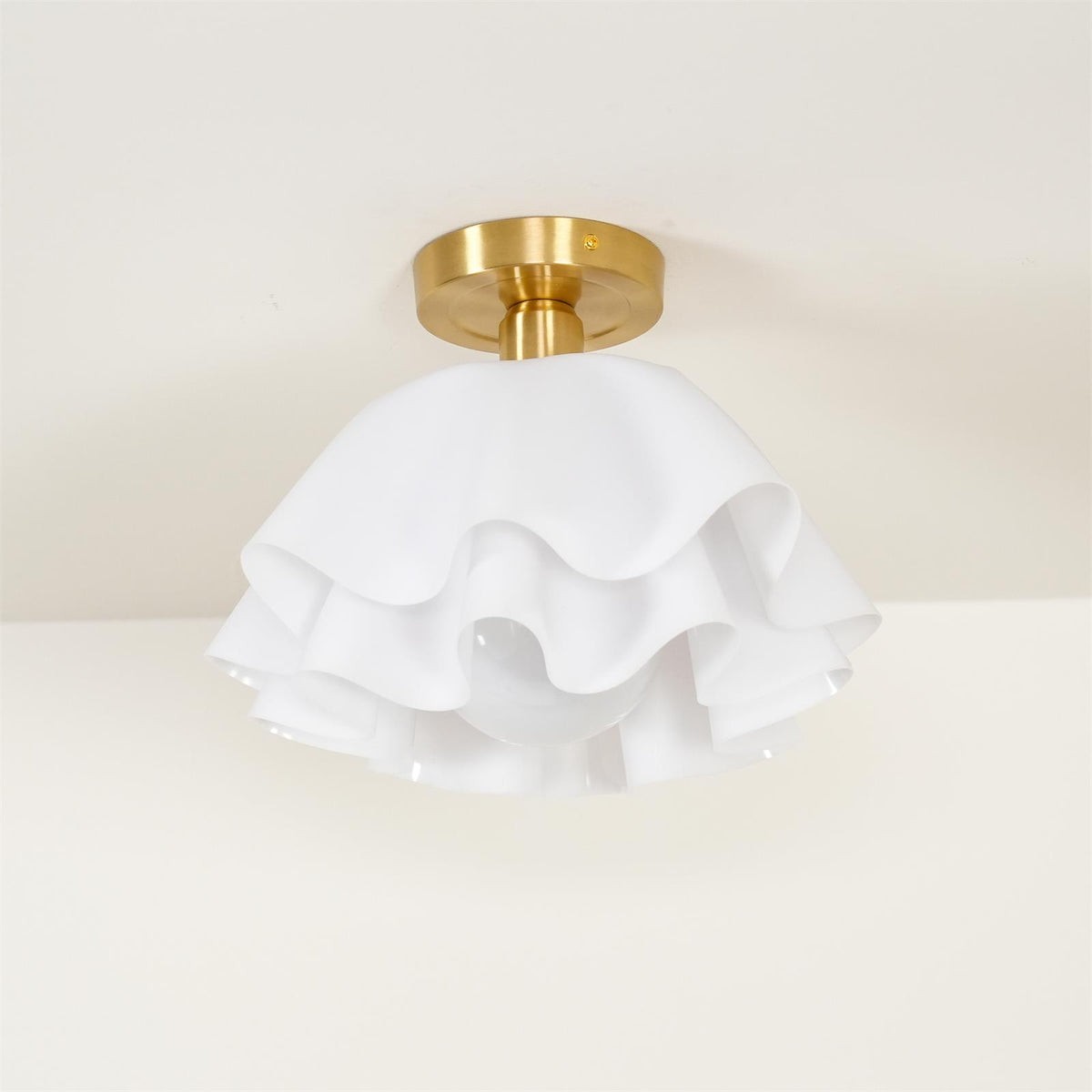 Lustra geplooide retro messing acryl plafondlamp HL3512