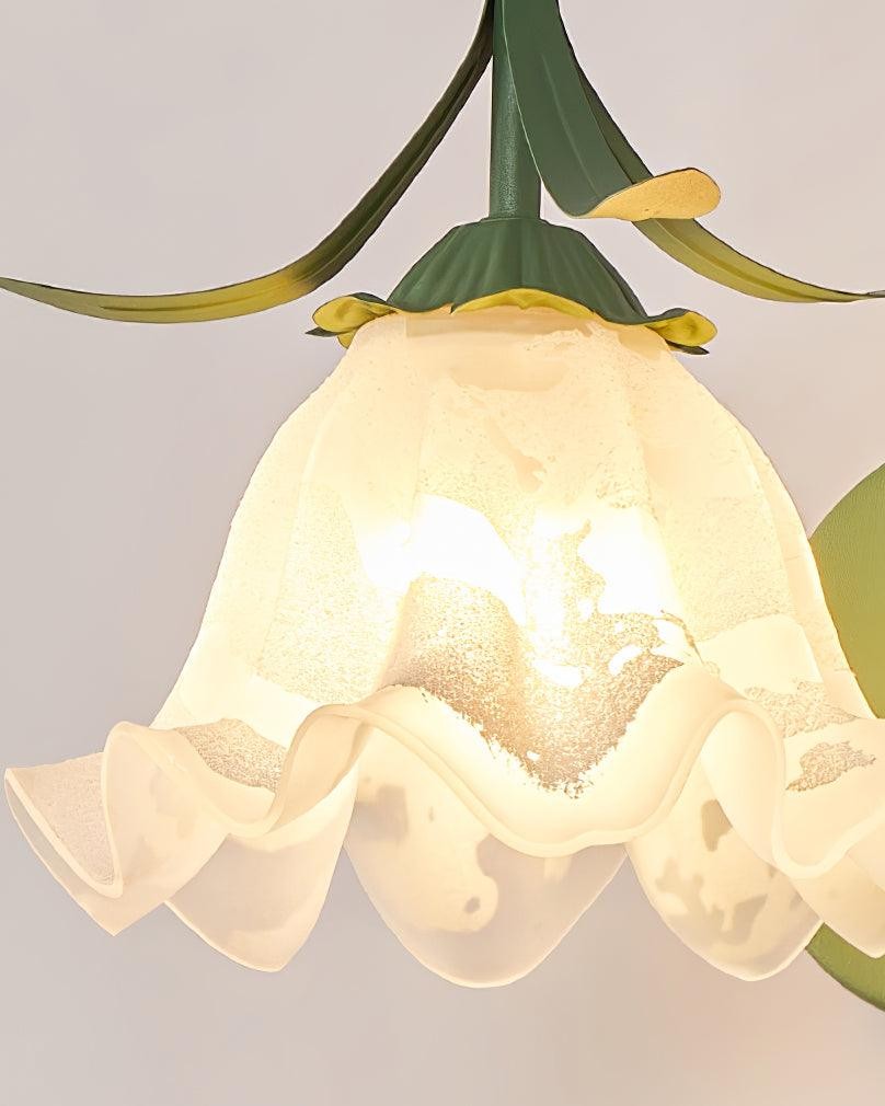 Franse crèmekleurige bloemenwandlamp HL582