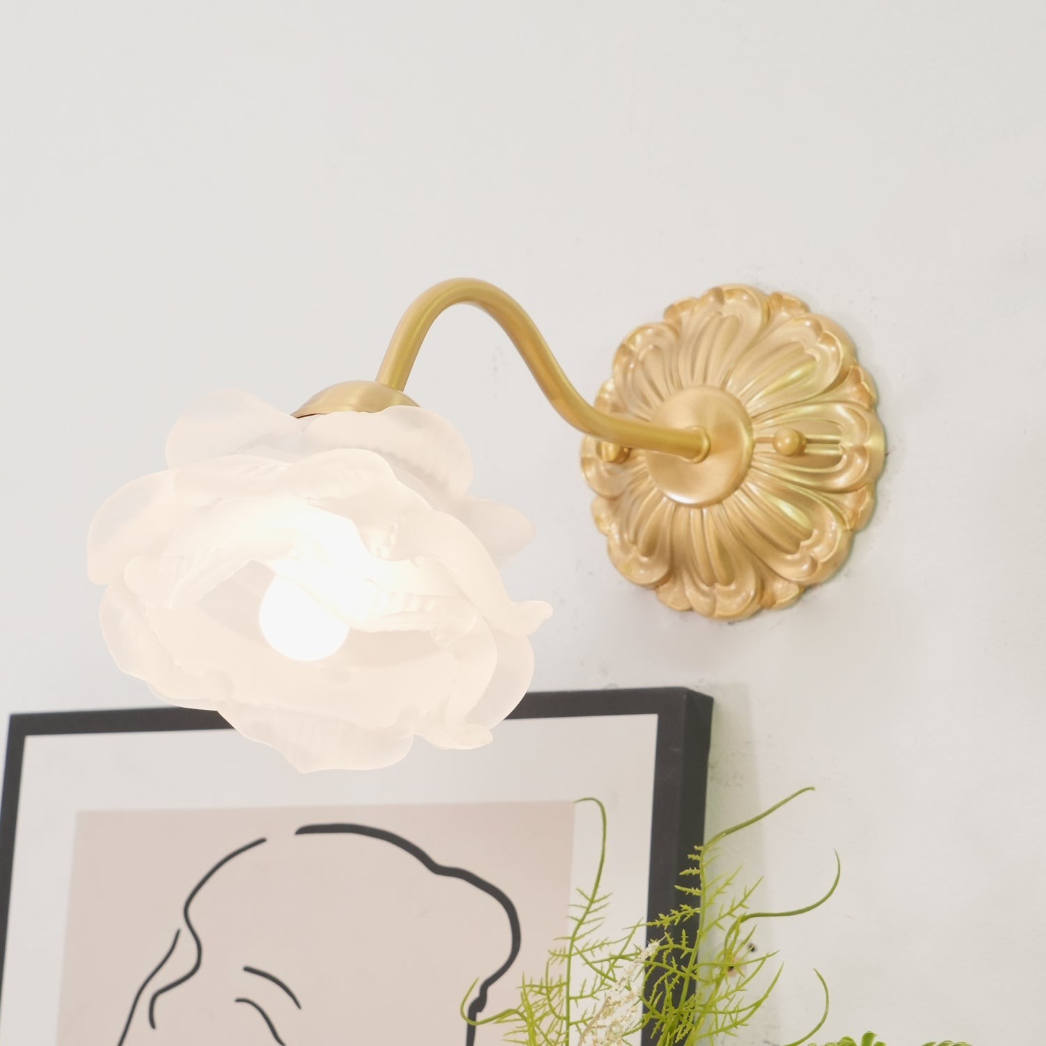 Messing Rozen Wandlamp HL394
