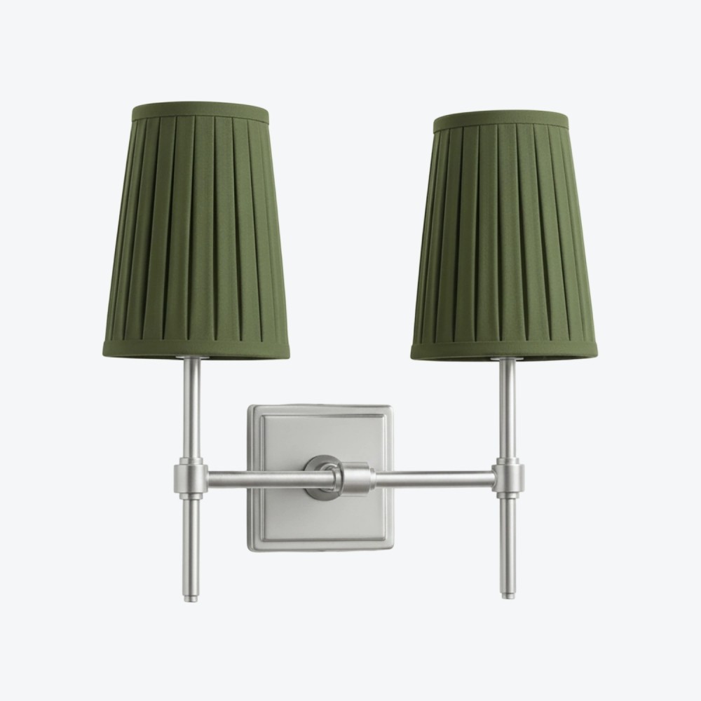 Derlina Witte Linnen Wandlamp – Retro Metalen Verlichtingsarmatuur met Meerdere Hoofden HL1433