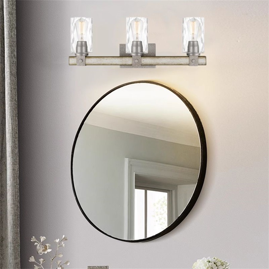 Antieke Cilindrische Glazen Industriële Wandlamp HL251