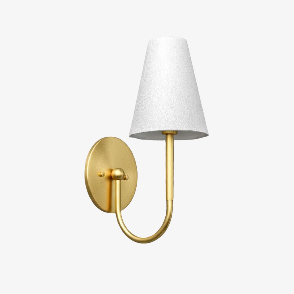 Curva Metal Collection Traditionele Wandlamp - Messing Afwerking met Kap HL1761