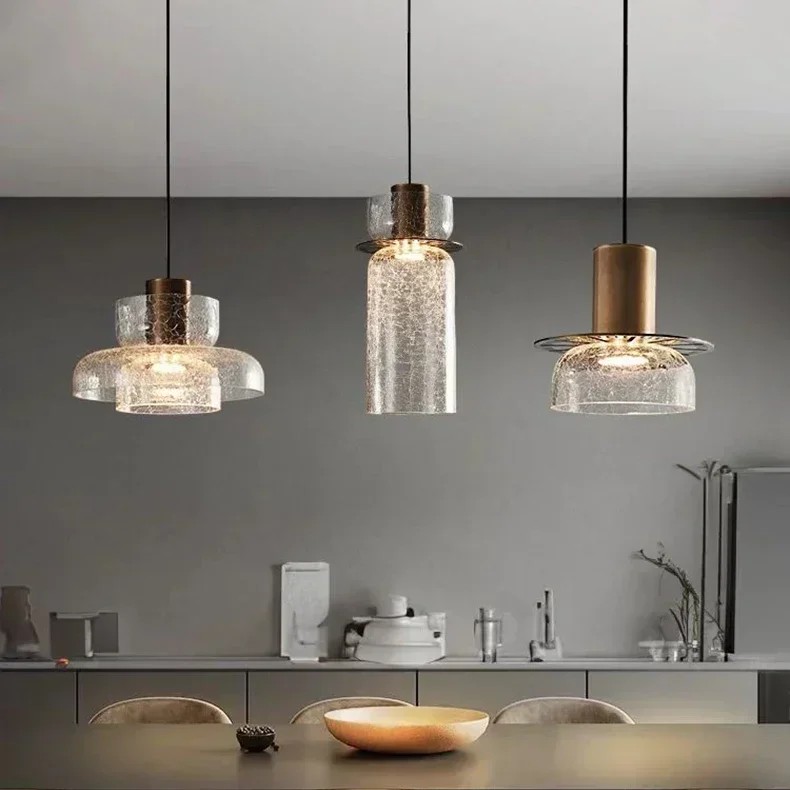 Retro hanglamp van gebarsten glas HL1253