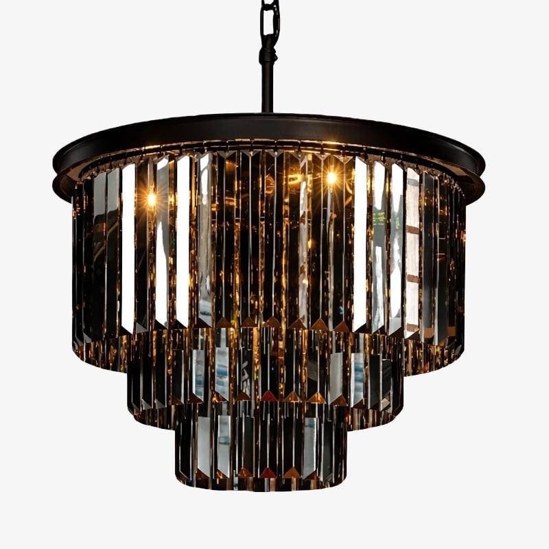 Aurevon Crystal Prism Modern Plafondkroonluchter met Metalen Frame voor Thuis en Hotel HL2298
