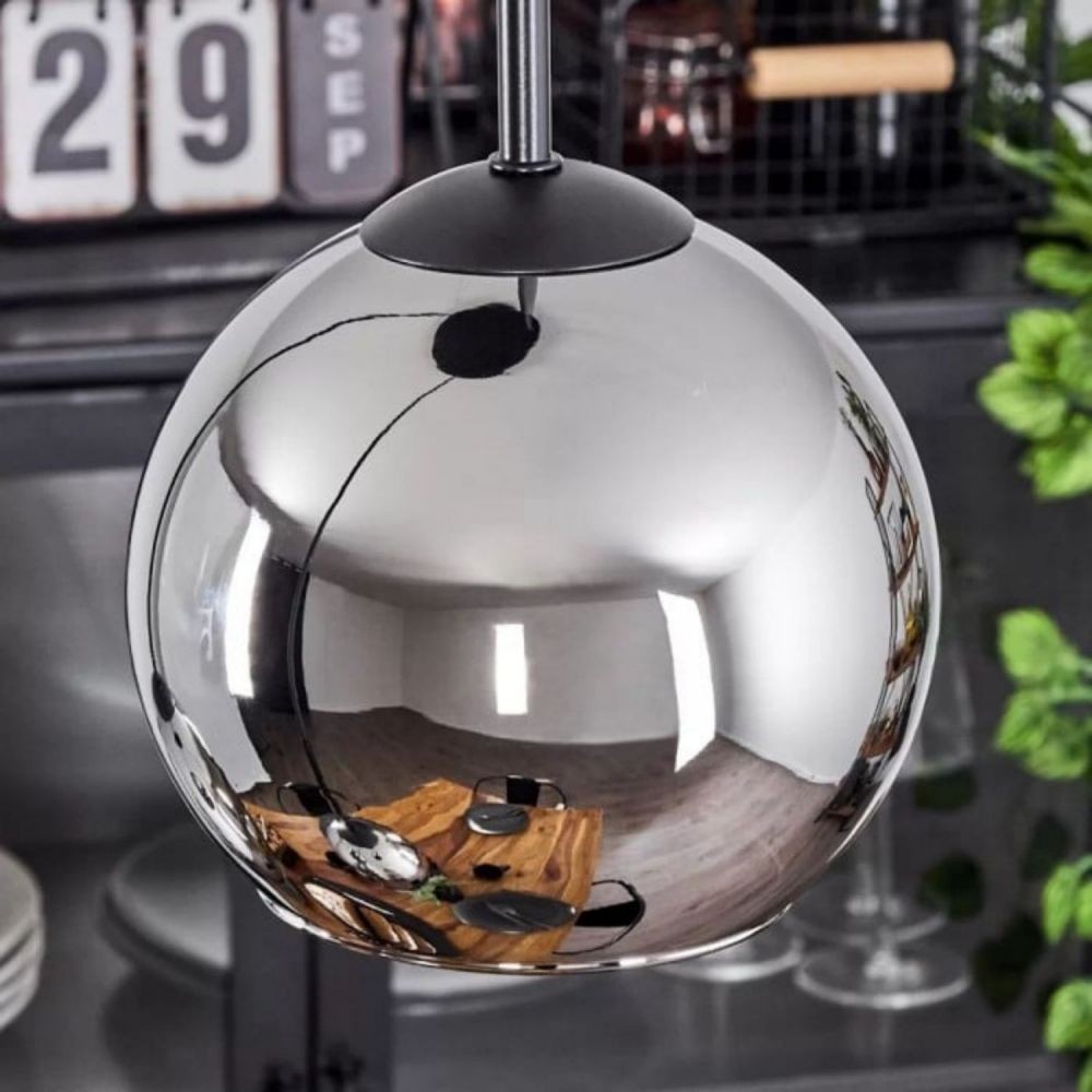 Koyoto rookgrijze glazen bol hanglamp