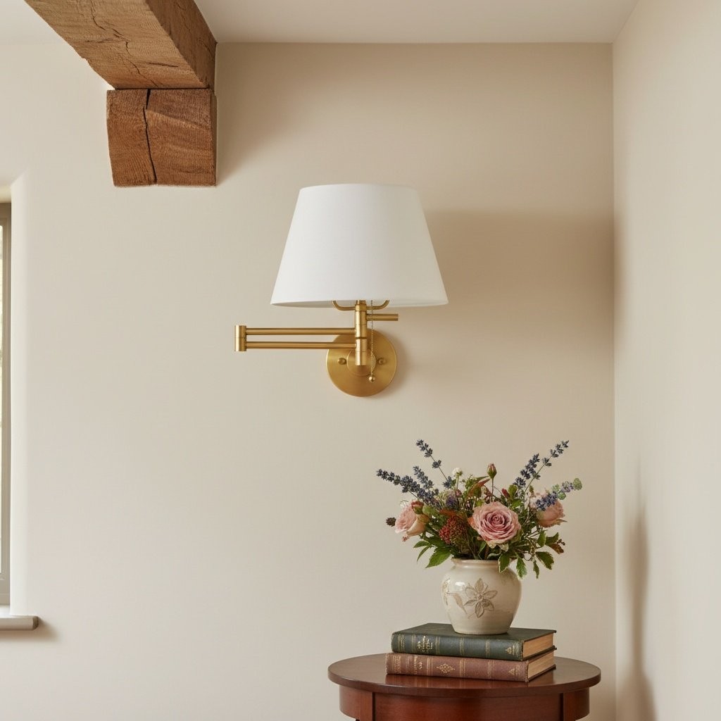Ornato Luxe Messing Schoolhouse Wandlamp - Art Deco Wandlamp met Witte Kap HL1766
