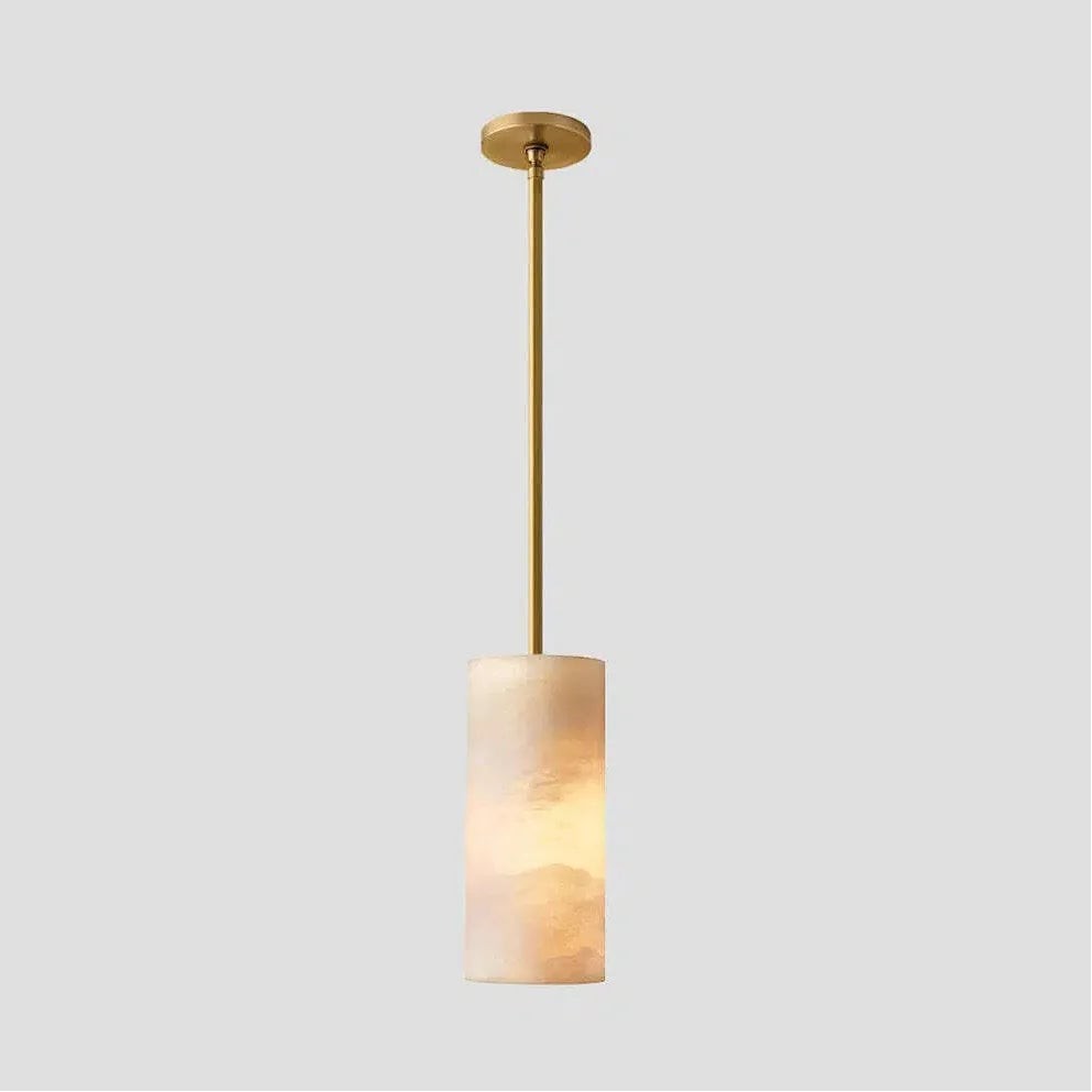 Handgesneden albasten cilinder hanglamp HL1418