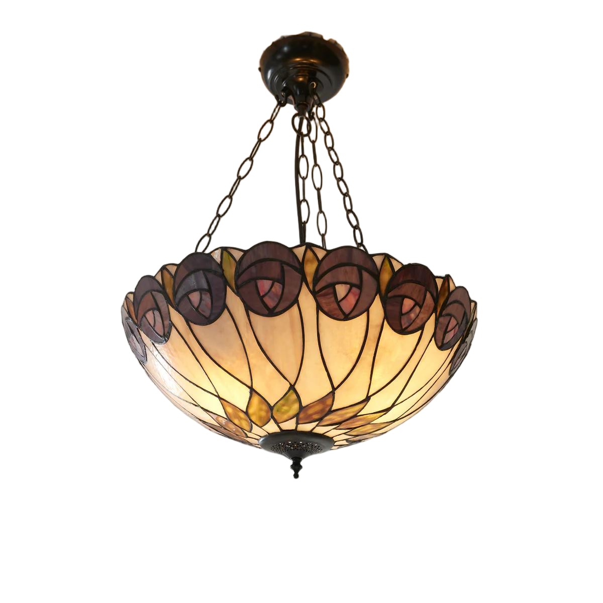 TF Hutchinson Tiffany hanglamp - Omgekeerde kunstglazen verstelbare hanglamp voor thuis HL2097